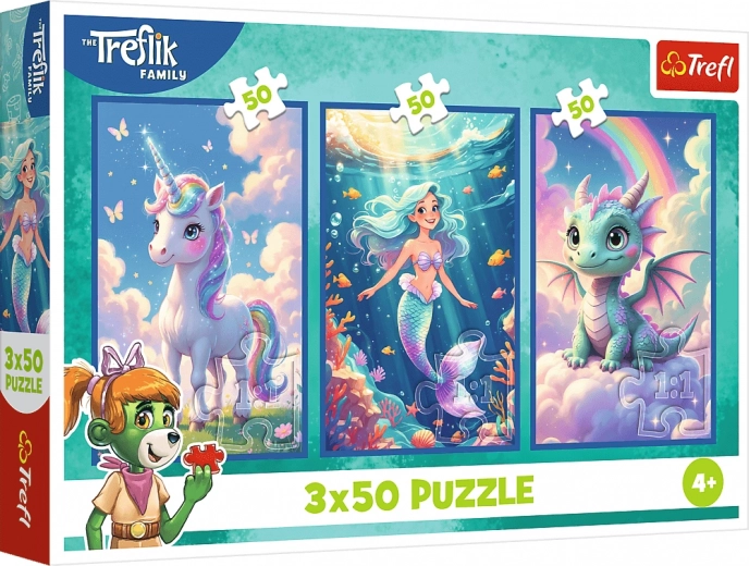 Puzzle Treflíci farebný svet 3×50 dielikov
