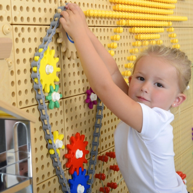 Masterkidz STEM Tabuľa s ozubenými kolesami a reťazou 39 dielov