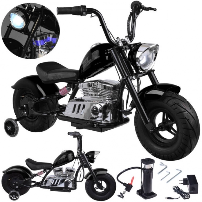 Elektrický motocykel Chopper pre deti – Čierna