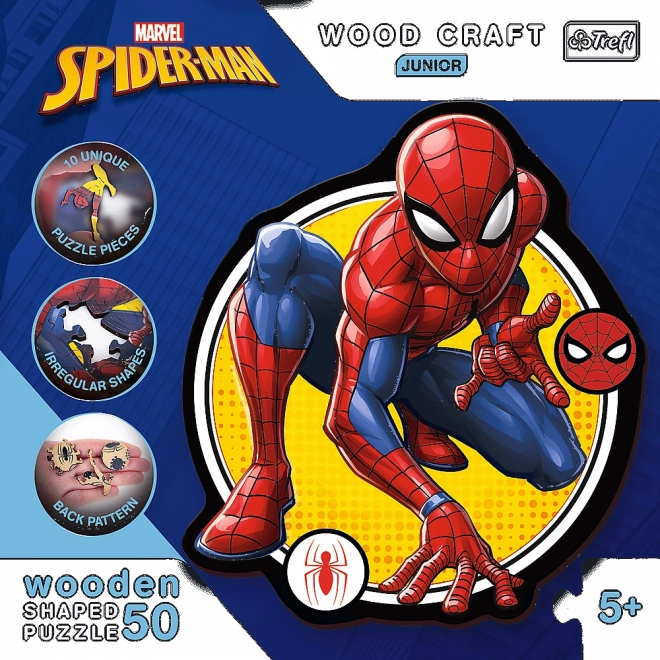 Drevené puzzle junior Spiderman 50 dielikov