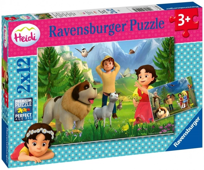 Ravensburger puzzle Heidi: Spoločný čas na horách