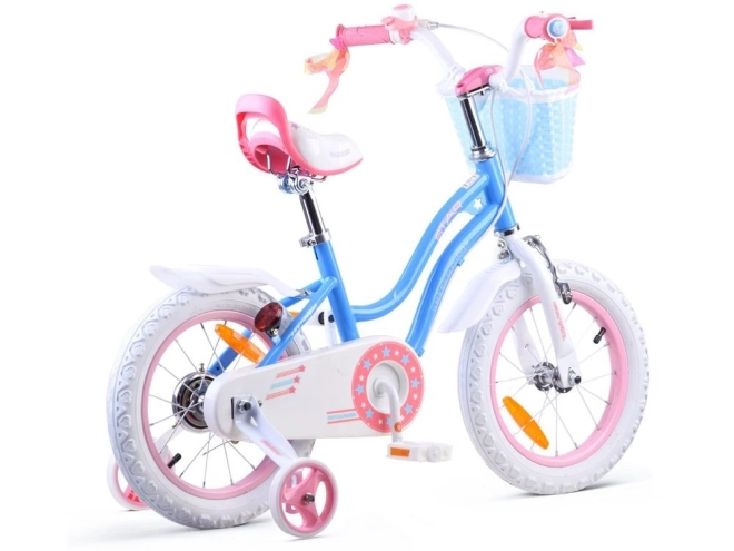 Dievčenský bicykel Royal Baby Star Girl modrý 14 palcov – Modré