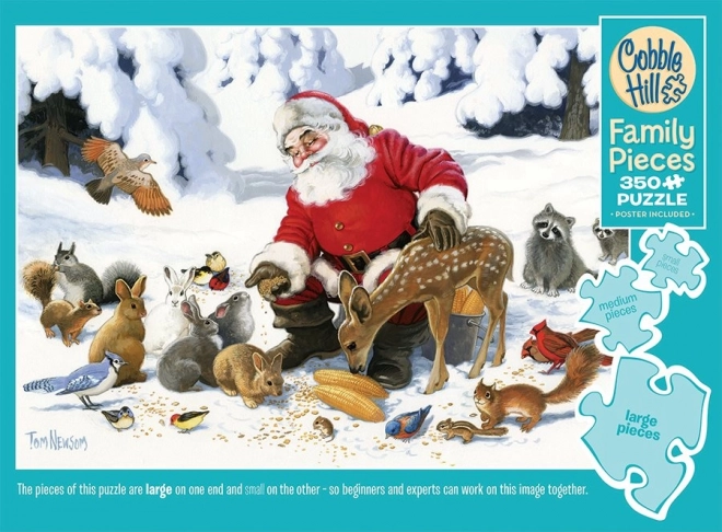 Rodinné puzzle Santa a jeho zvierací priatelia