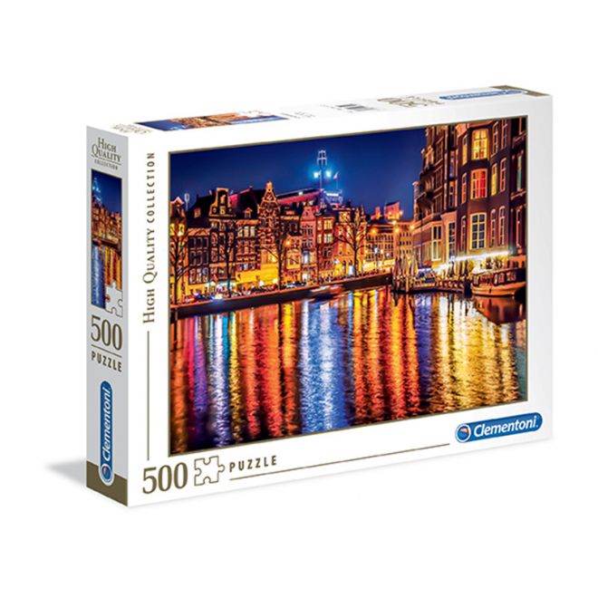 Puzzle nočný Amsterdam, Nizozemsko 500 dielikov