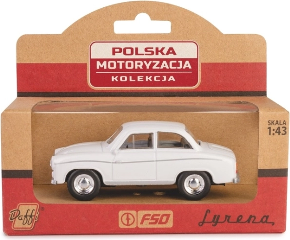 pojazdný model PRL Syrena 104 biely 1:43 die-cast