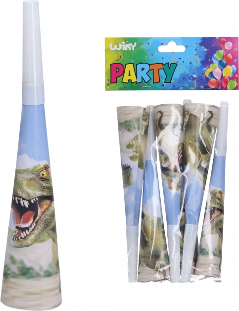 párty trúbky dino 20 cm, 6 ks