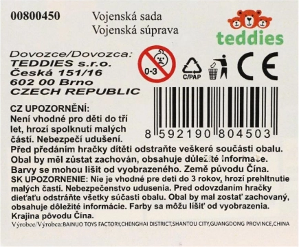 Vojenská sada plastových pištolí na zotrvačník s doplnkami