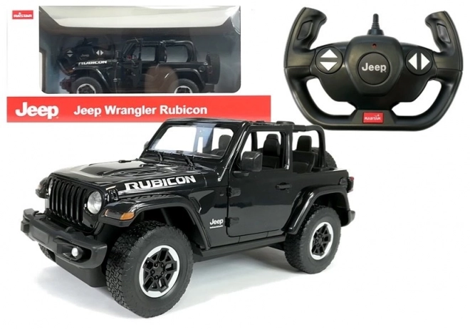 Zábavné auto na diaľkové ovládanie Jeep Wrangler Rubicon čierny 1:14