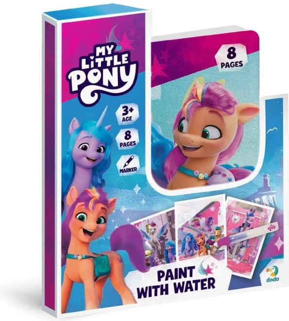 Kúzelné maľovanie vodou – omaľovánky MY LITTLE PONY 12 × 16 cm so štetcom, 8 listov
