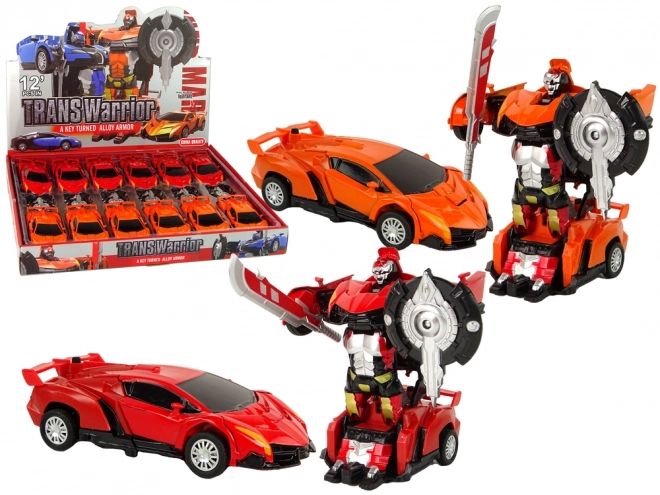 Auto robot 2v1 Transformers červený oranžový