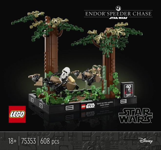 Lego Star Wars Honička spídrů na planéte Endor – diorama