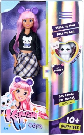 Bábika Kawaii Hi Cora so zvieratkom Kurumi