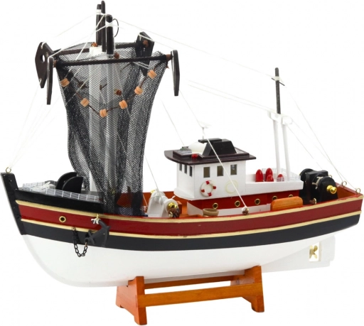 Dekoratívny model rybárskej lode s lovnou sieťou 38x31cm