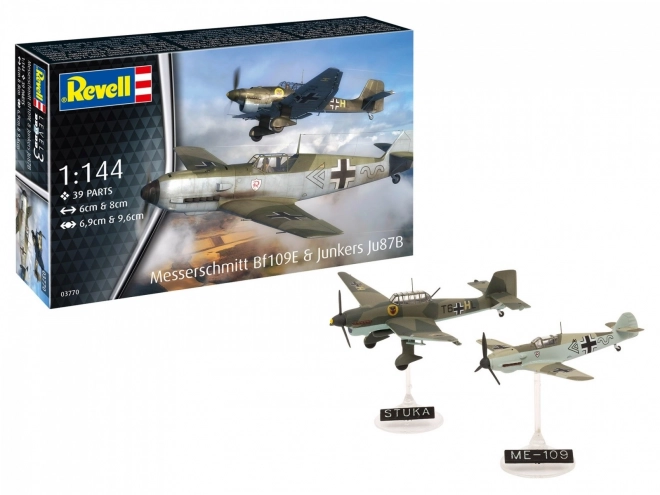 Modely na lepenie lietadiel ME Bf109E a Junkers JU87B 1/144