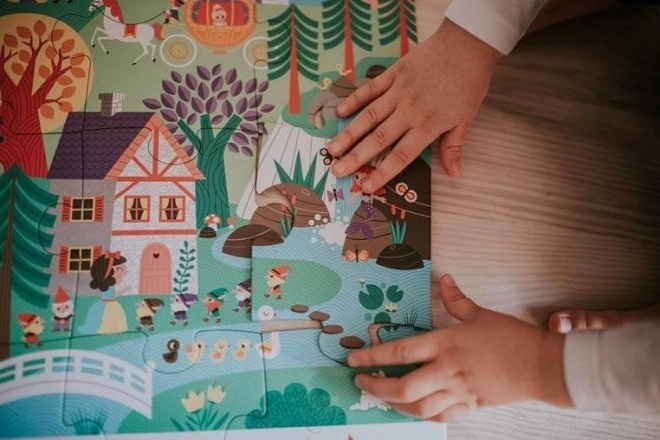 Pozorovacie puzzle v kufríku Rozprávky 24 dielikov