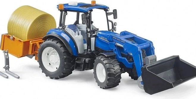 Bruder Traktor New Holland T5.120 s predným nakladačom a korbou
