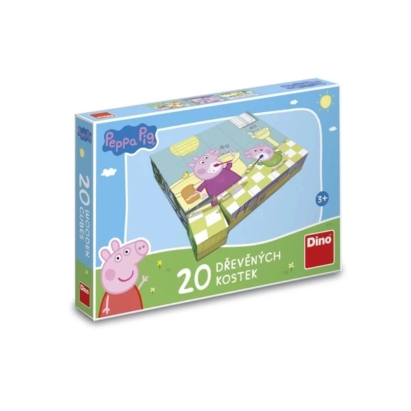 Drevené kocky Peppa Pig: Veselý deň – 20 kociek