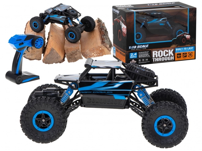 RC Rock Crawler HB z diaľkovým ovládaním 1:18 modrý – modrá