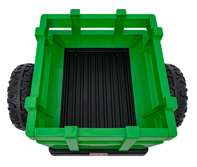 Detský traktor so zeleným prívesom