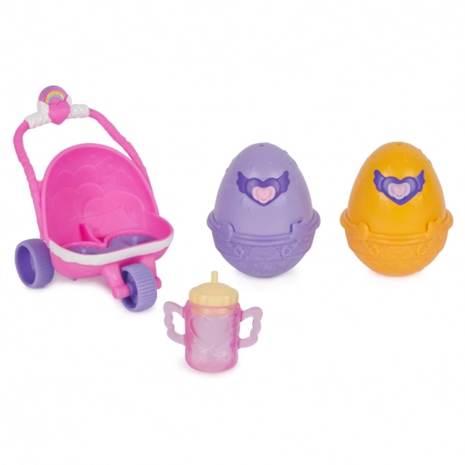 Hatchimals hrací set s kočíkom pre zvieratká