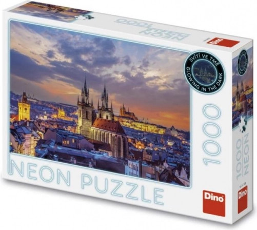 Neónové puzzle Pohľad na Hradčany - 1000 dielikov