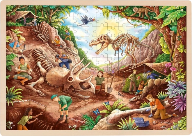 Drevené puzzle Dinosauří vykopávky