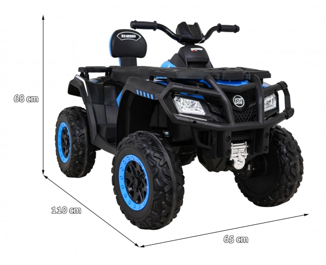 Štvorkolka XT-Speed pre deti Modrá + 4x4 + EVA + Pomalý štart + Rádio MP3 + LED dióda
