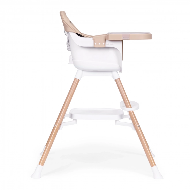 Detská jedálenská stolička 2-v-1, béžová, ECOTOYS