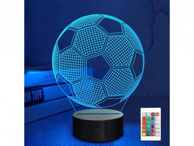 3D futbalová nočná lampa s diaľkovým ovládaním