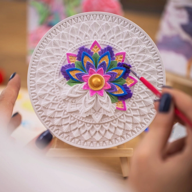 Kolorovacia 3D mandala sada so štetcami a farbami