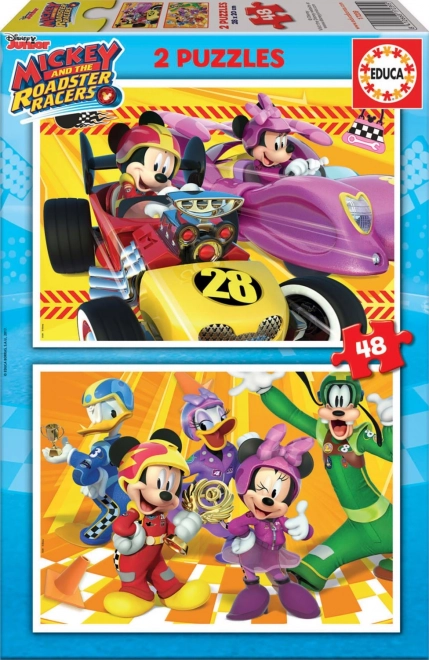 Puzzle Mickey a závodníci