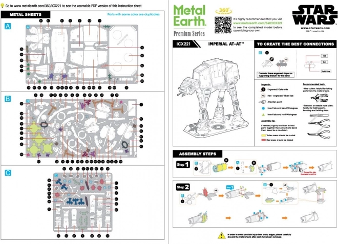 Metal Earth 3D puzzle Premium Series: Star Wars Imperiálny AT-AT