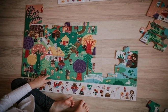 Pozorovacie puzzle v kufríku Rozprávky 24 dielikov