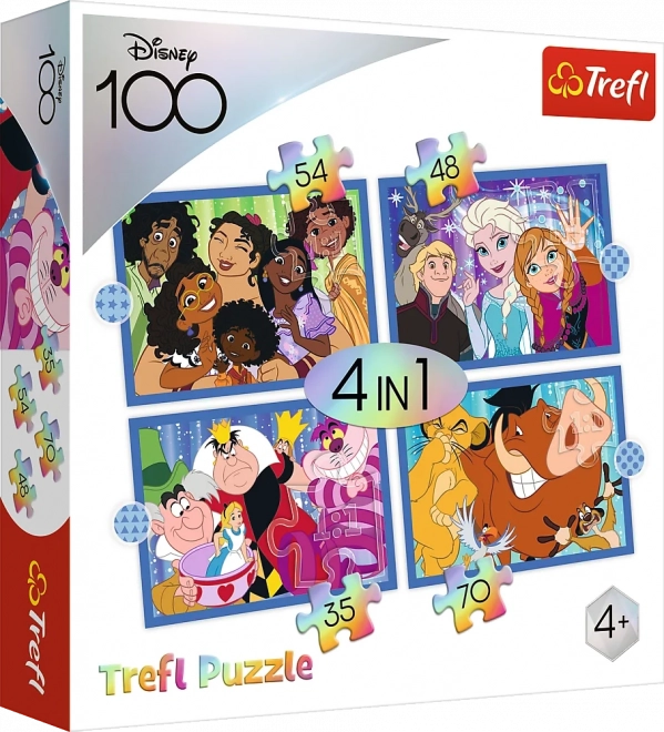 Puzzle Disney 100 rokov: Veselý svet 4 v 1