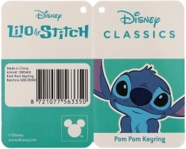 Prívesok na kľúče Stitch s bambuľou
