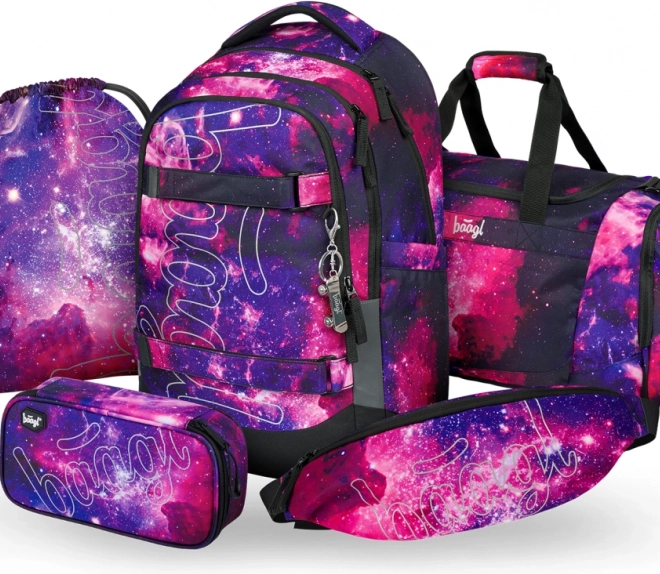 Set Baagl Galaxy: ruksak, peračník, vrecko, športová taška