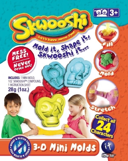 Skwooshi zberateľské sáčky s modelínou a 3D mini formičkou