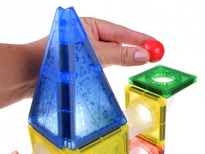 Magnetická stavebnica guľodromovej dráhy ZA4719 - 123 dielikov