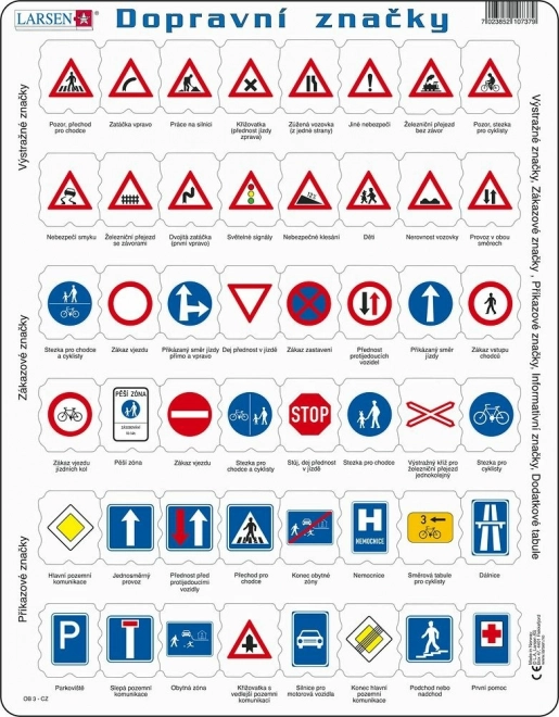 Puzzle Dopravné značky 48 dielikov