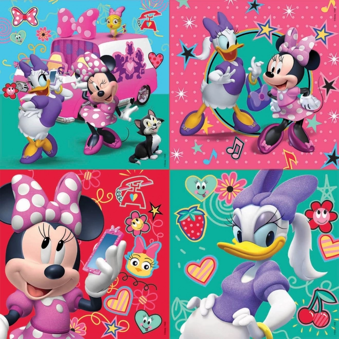 Puzzle v kufríku Minnie a Daisy 4v1