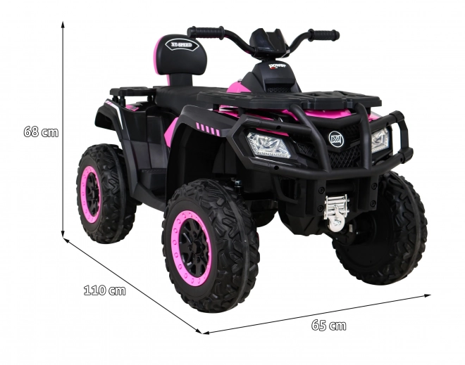 Štvorkolka XT-Speed pre deti Ružová + 4x4 + EVA + Pomalý štart + Rádio MP3 + LED dióda