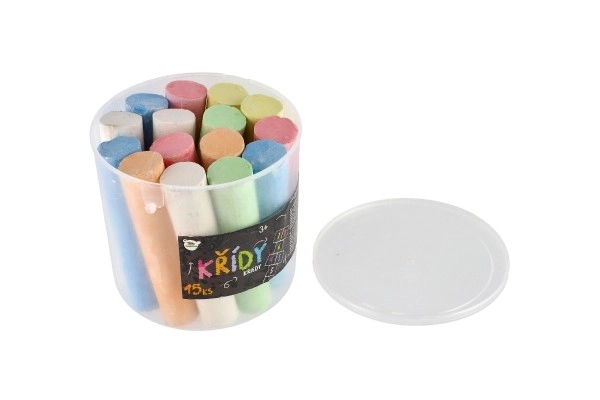 Farebné kriedy na chodník 15 ks v kyblíku
