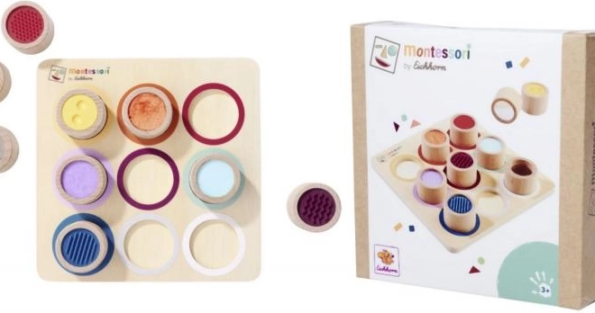 Montessori hmatová doska s 9 senzorickými valcami