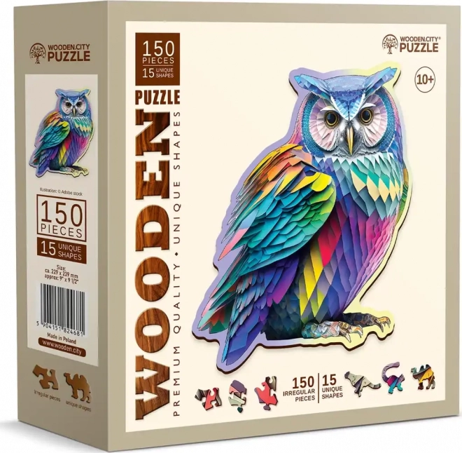 Drevené puzzle Moderná sova 150 dielikov