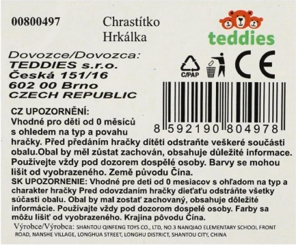 Chrastiaca hrkálka a hryzátko Sova pre bábätká