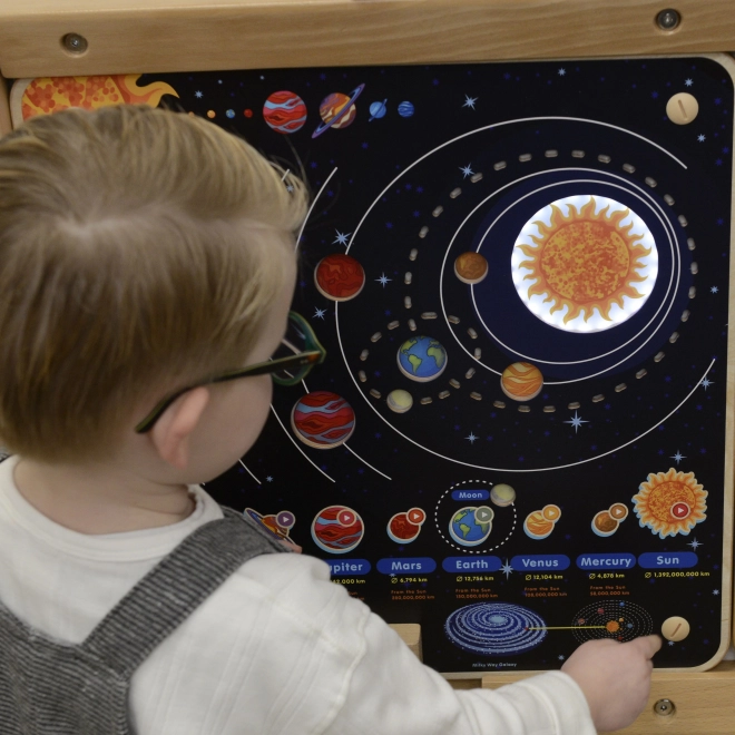 Drevená Edukačná Tabuľa Slnečná Sústava Masterkidz