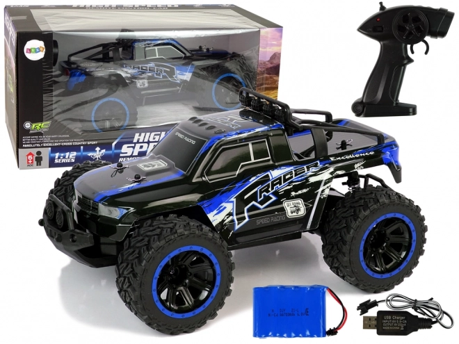 Zábavný off-road RC auto s tlmičmi - modré