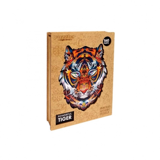 Magické drevené farebné puzzle - Mocný tiger