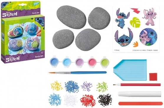 kreatívna sada na maľovanie a zdobenie kameňov stitch
