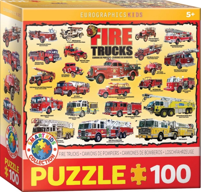 Hasičské autá puzzle 100 dielikov